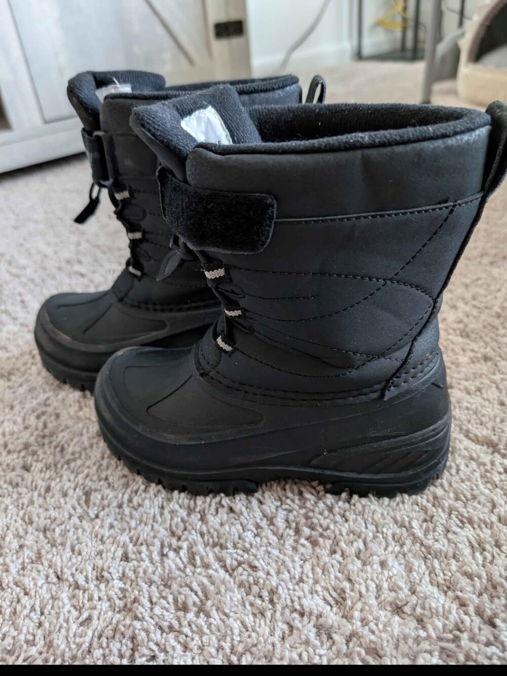 Kids Black Winter Snow Boots